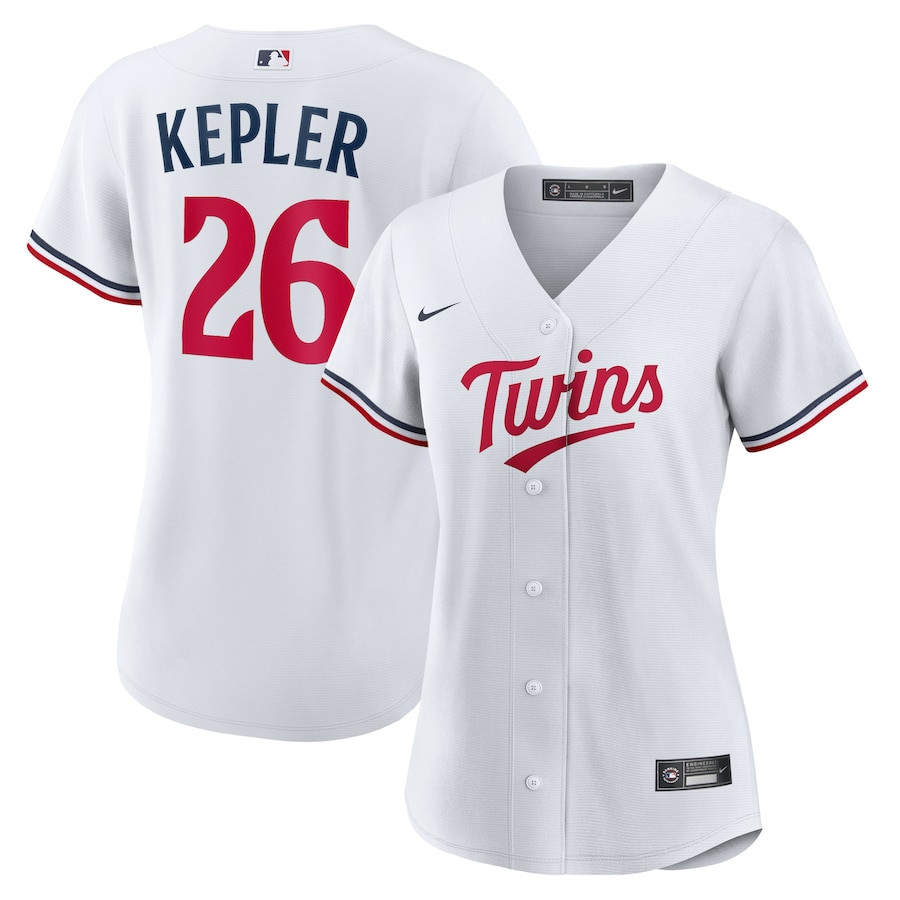 Max Kepler 26 Minnesota Twins Team Logo Home Women Baseball Jersey - White 