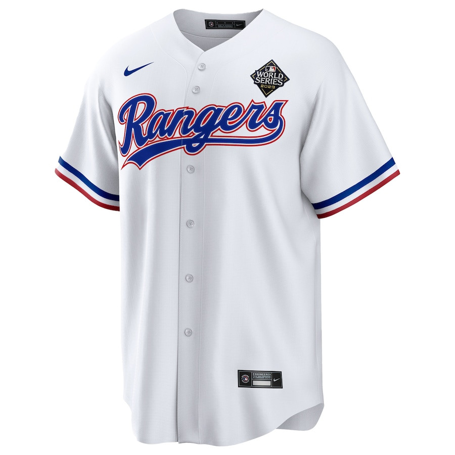 Alternative view of Max Scherzer 31 Texas Rangers 2023 World Series Men Baseball Jersey - White - JS377 