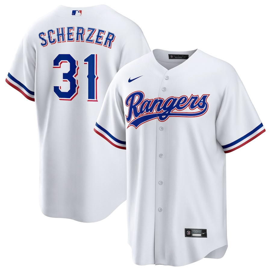 Max Scherzer 31 Texas Rangers Home Men Jersey - White - JS681 