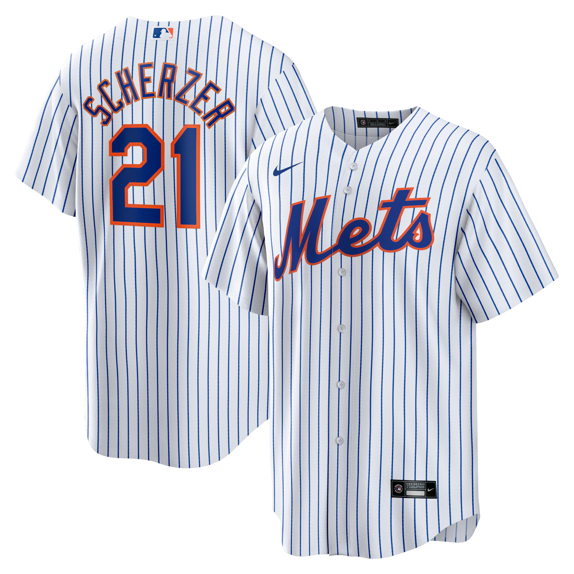 Alternative view of Max Scherzer New York Mets Home Replica Player Baseball Jersey - White