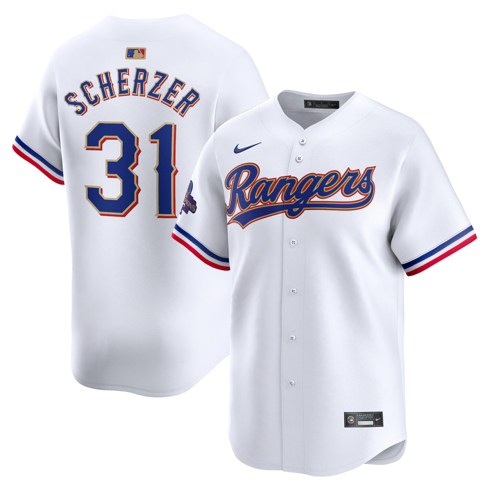 Max Scherzer Texas Rangers 2024 Gold Collection Limited Player JerseyÃƒâ€šÃ‚Â ÃƒÂ¢Ã¢â€šÂ¬Ã¢â‚¬Å“ White
