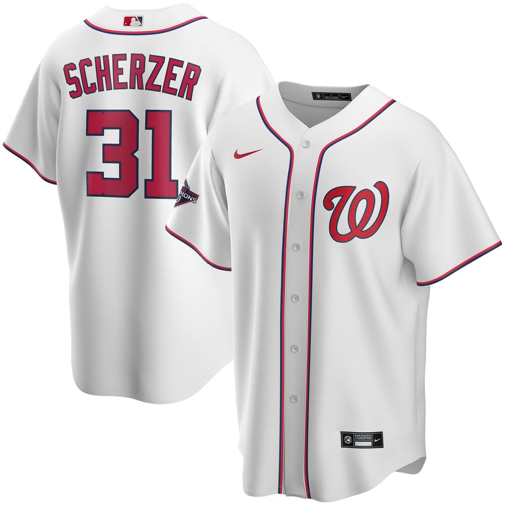 Max Scherzer Washington Nationals 2019 World Series Champions Home Player Baseball Jersey - White Color