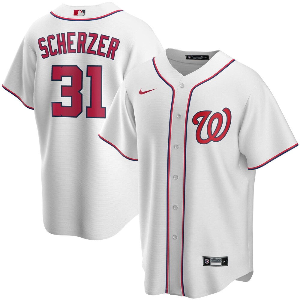 Max Scherzer Washington Nationals Home 2020 Player Baseball Jersey - White Color