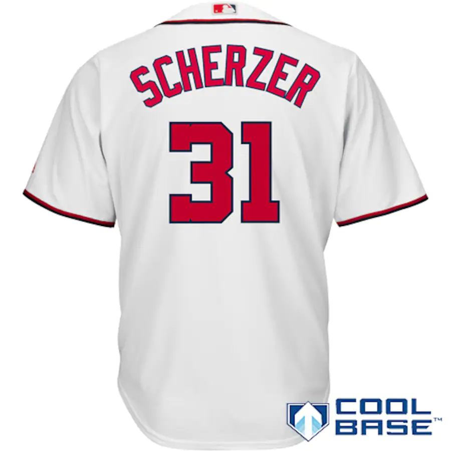 Max Scherzer Washington Nationals Majestic Cool Base Player Baseball Jersey - White