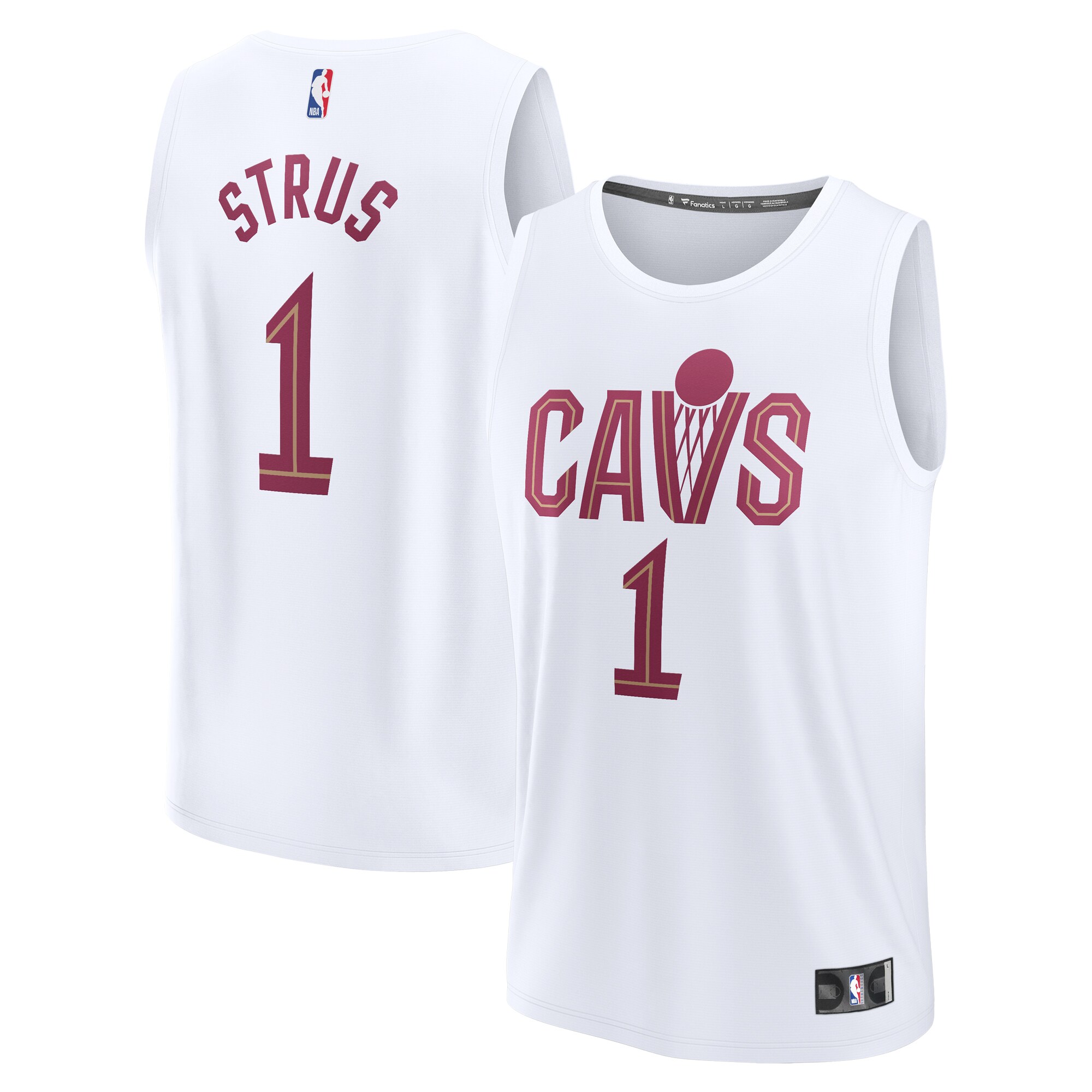 Max Strus Cleveland Cavaliers Fanatics Youth Fast Break Replica Player Basketball Jersey - Association Edition - White