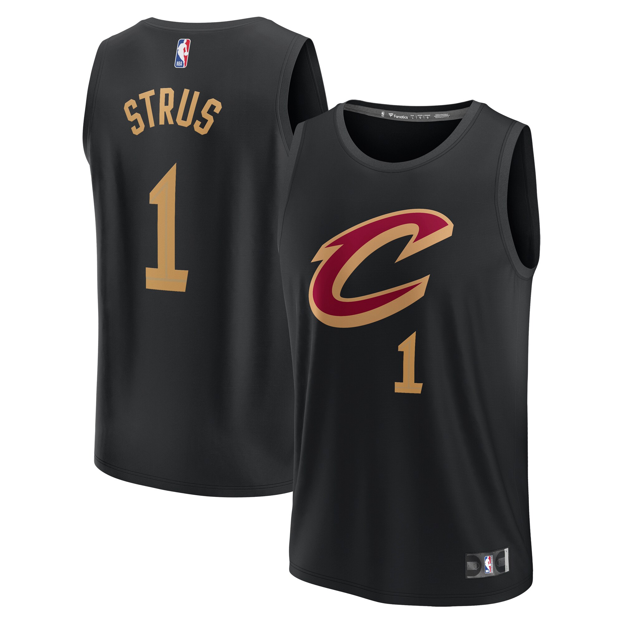 Max Strus Cleveland Cavaliers Fanatics Youth Fast Break Replica Player Basketball Jersey - Statement Edition - Black