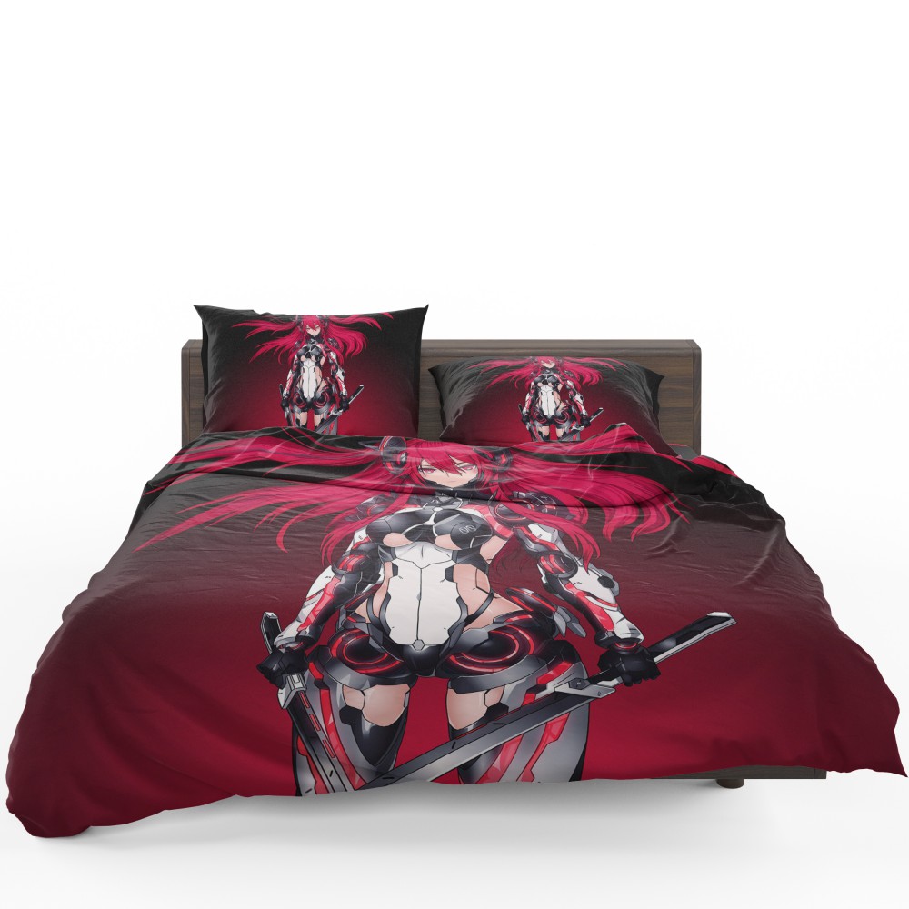 Mecha Girl Red Warrior Katana Bedding Set - Custom Bedding Set