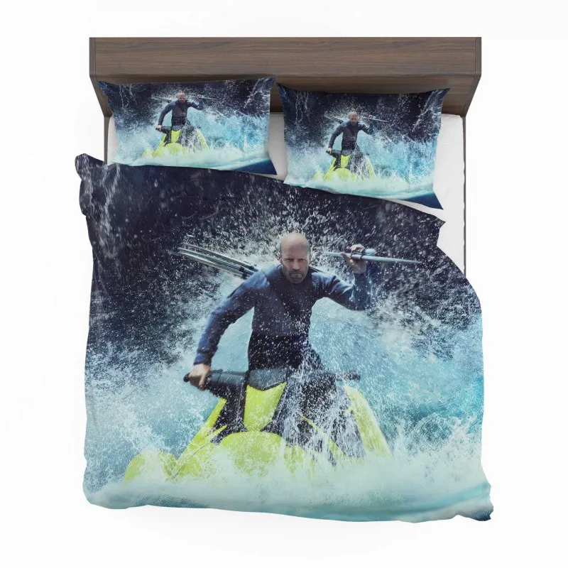 Alternative view of Meg 2 The Trenchs Abyss Bedding Set - Custom Bedding Set