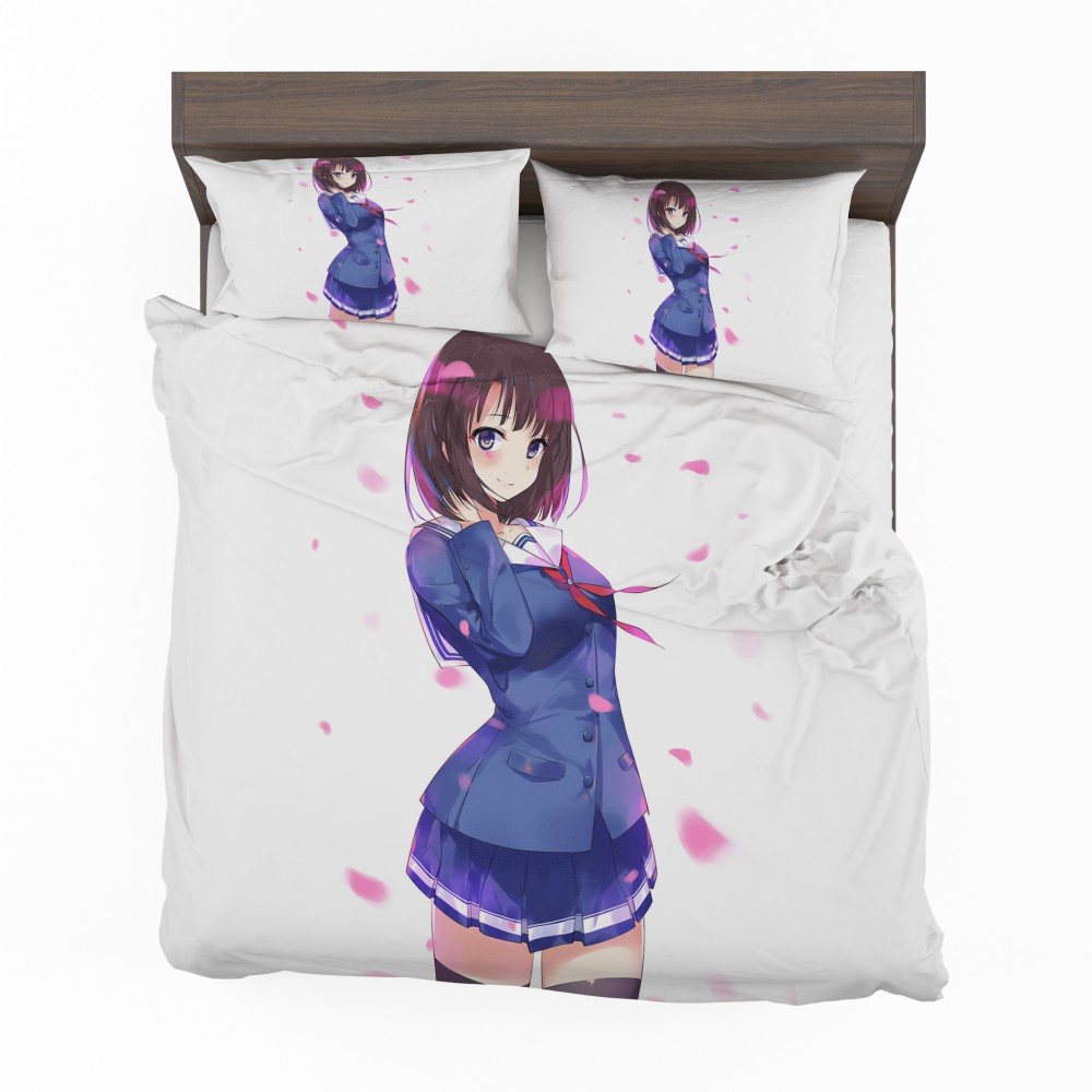 Alternative view of Megumi Kato Anime Girl Bedding Set - Custom Bedding Set