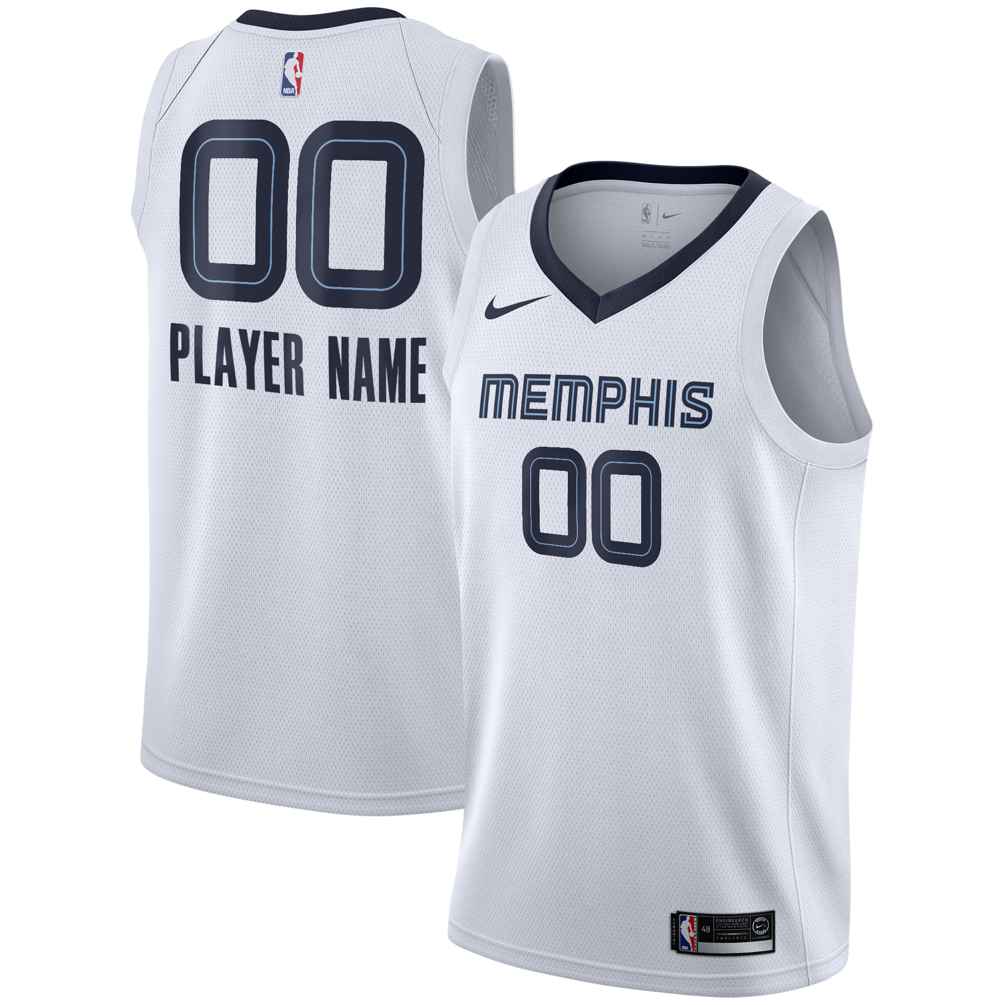 Memphis Grizzlies 2020/21 Swingman Custom Basketball Jersey - Association Edition - White
