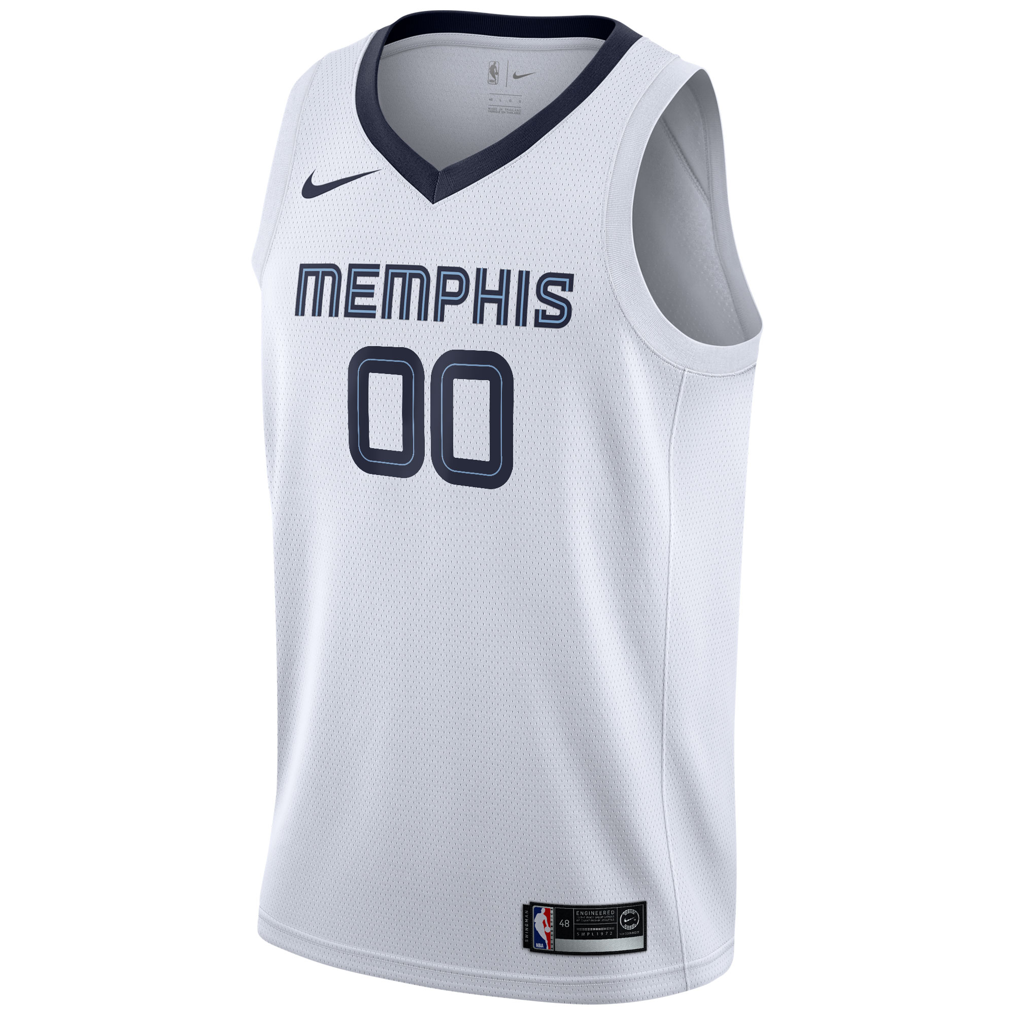 Alternative view of Memphis Grizzlies 2020/21 Swingman Custom Basketball Jersey - Association Edition - White