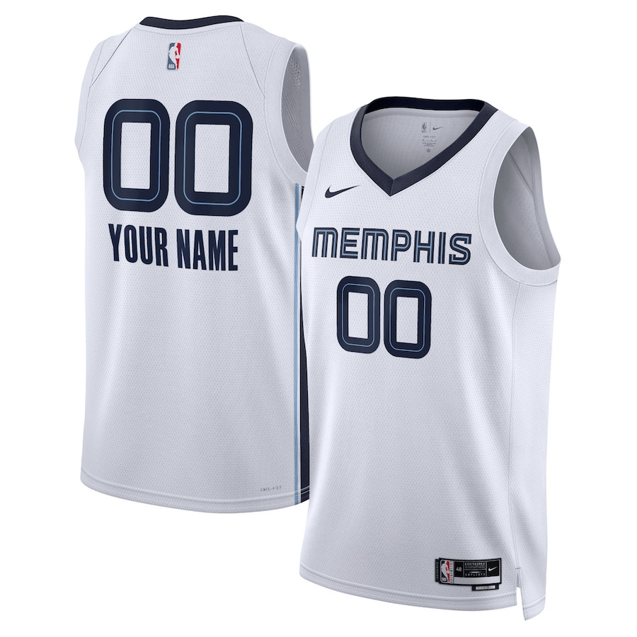 Memphis Grizzlies 2023/24 Association Swingman Custom Men Basketball Jersey - White - JS660 