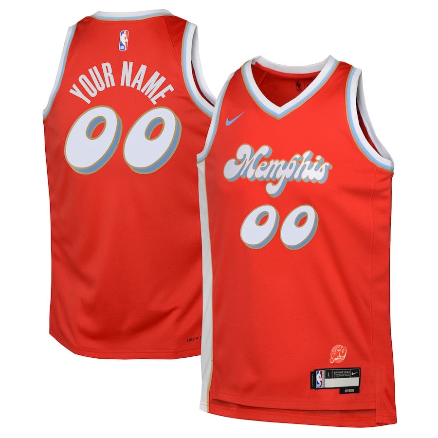 Memphis Grizzlies 2024/25 Swingman Custom YOUTH Basketball Jersey - City Edition - Red - JS179 