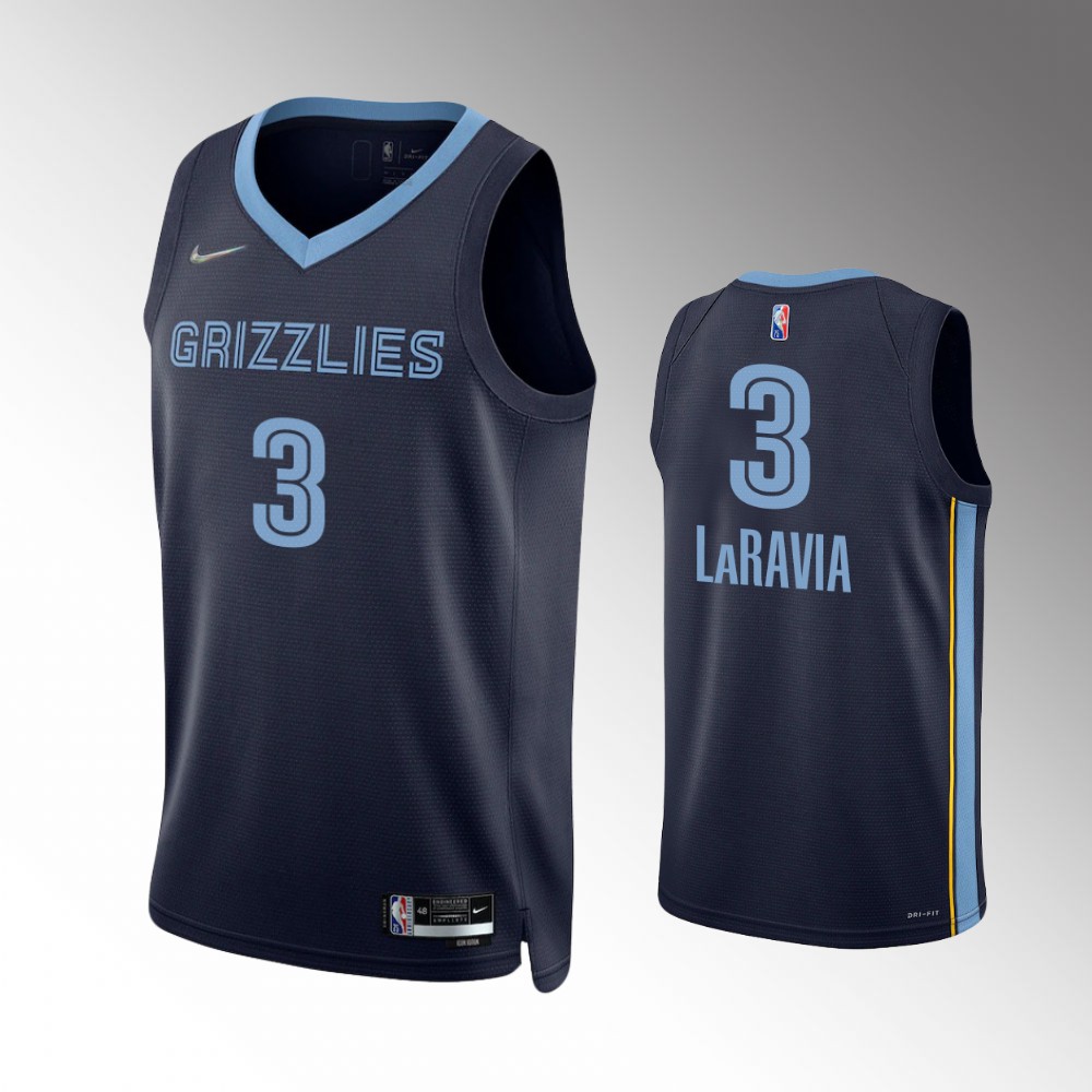 Memphis Grizzlies 75th Diamond Icon Edition Navy Jake Laravia Basketball Jersey