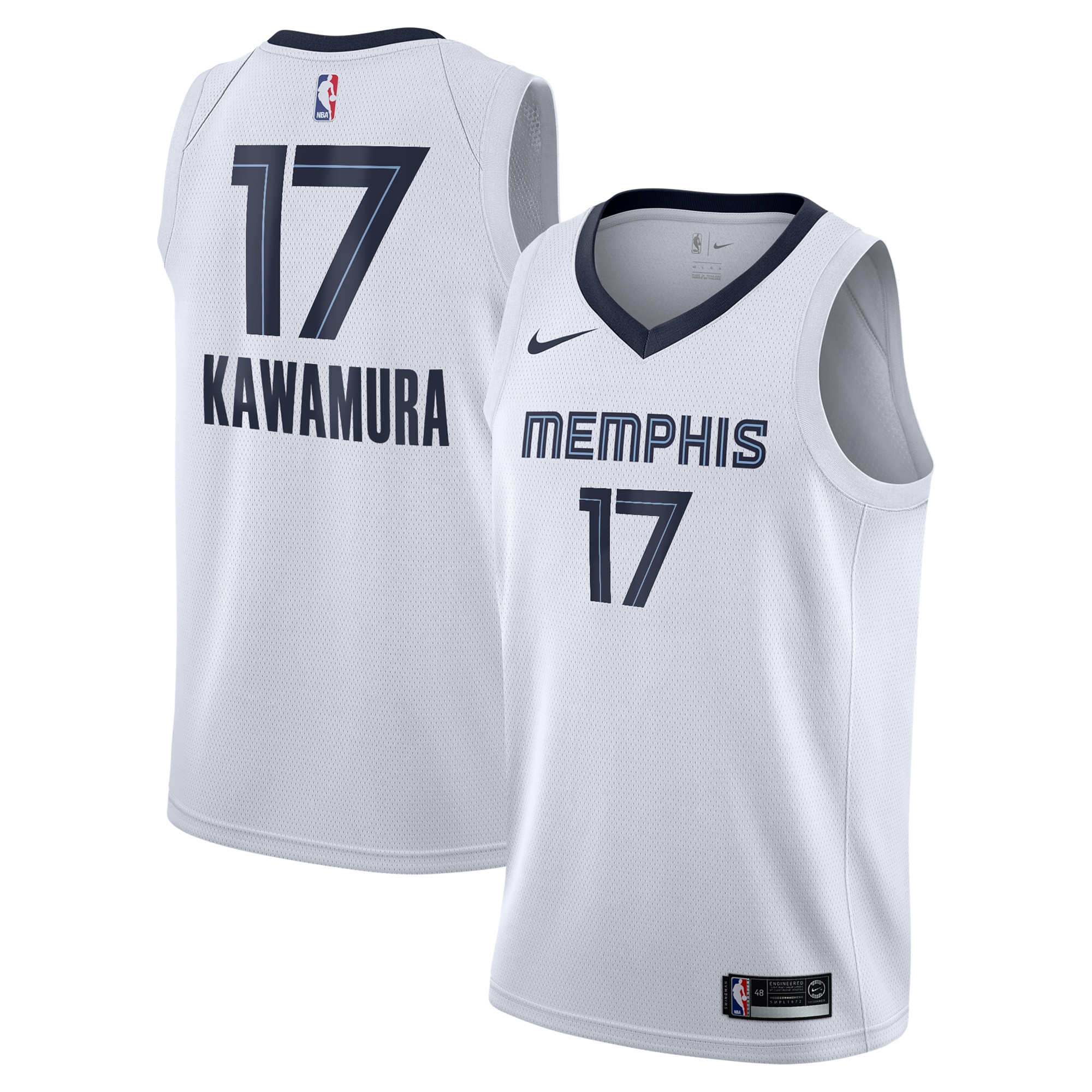 Memphis Grizzlies Association Edition Swingman Basketball Jersey - White - Yuki Kawamura - Youth - JS138 