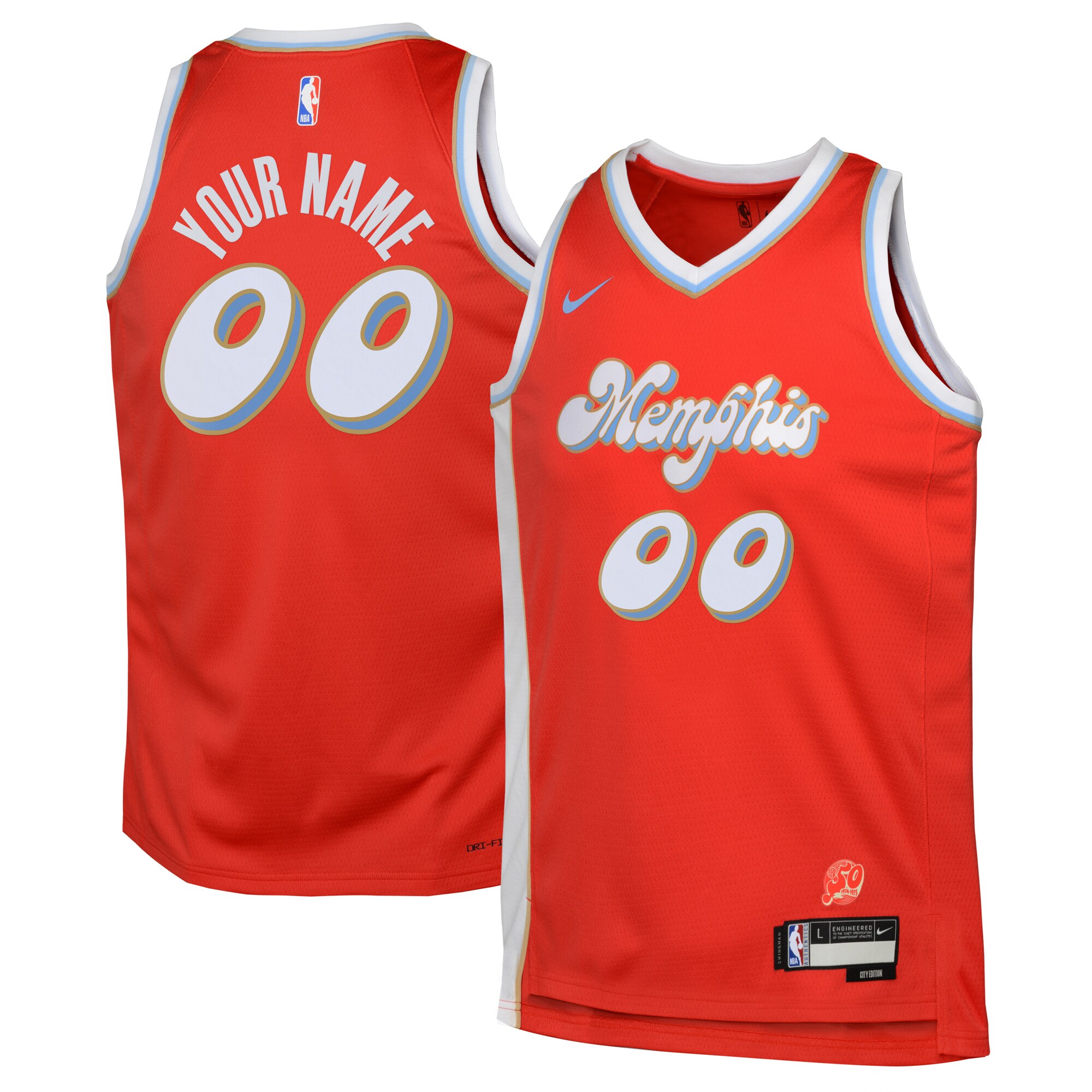 Memphis Grizzlies City Edition Swingman Basketball Jersey 2024 - Custom - Youth - JS614 