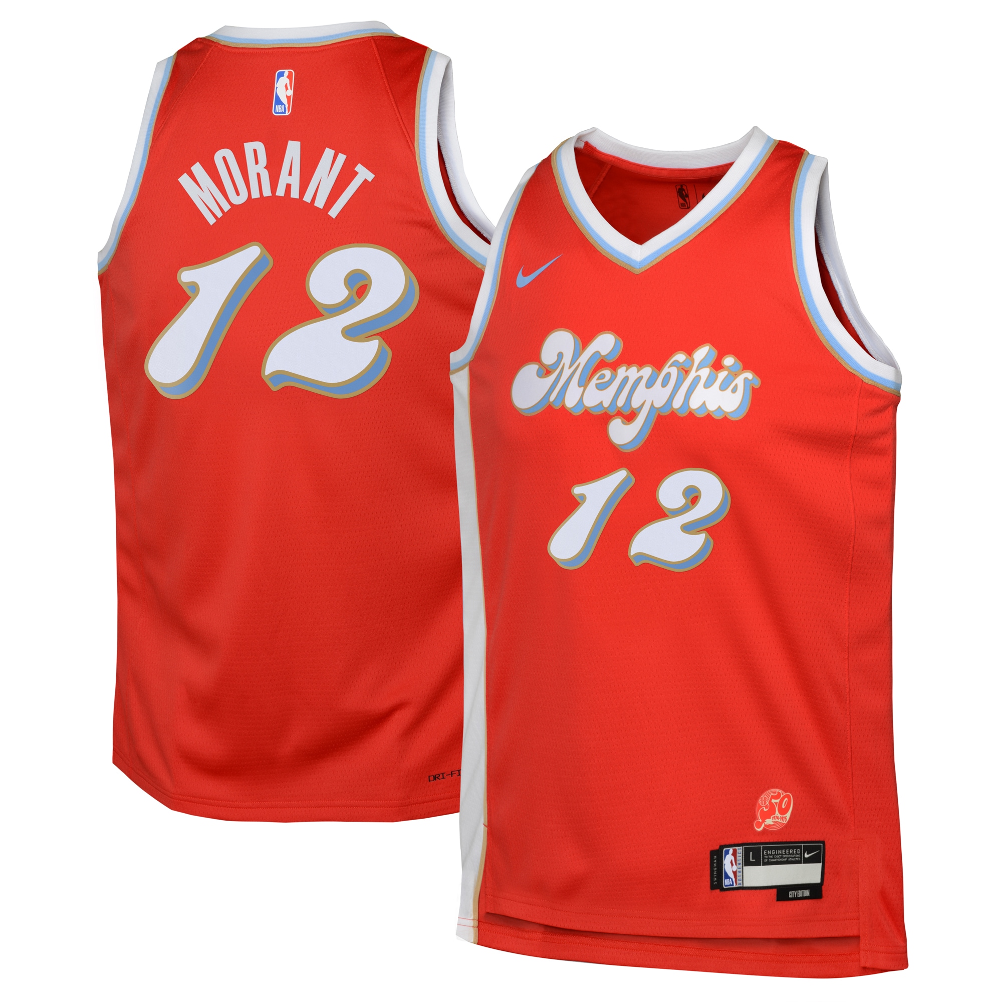 Memphis Grizzlies City Edition Swingman Basketball Jersey 2024 - Red - Ja Morant - Youth - JS198 