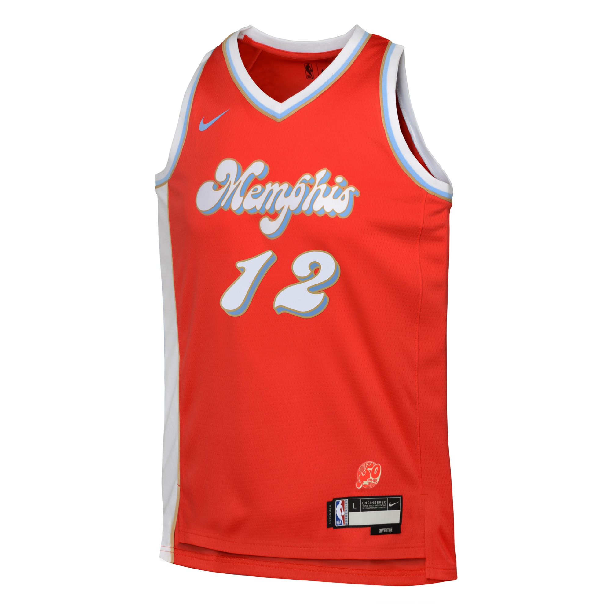 Alternative view of Memphis Grizzlies City Edition Swingman Basketball Jersey 2024 - Red - Ja Morant - Youth - JS198 
