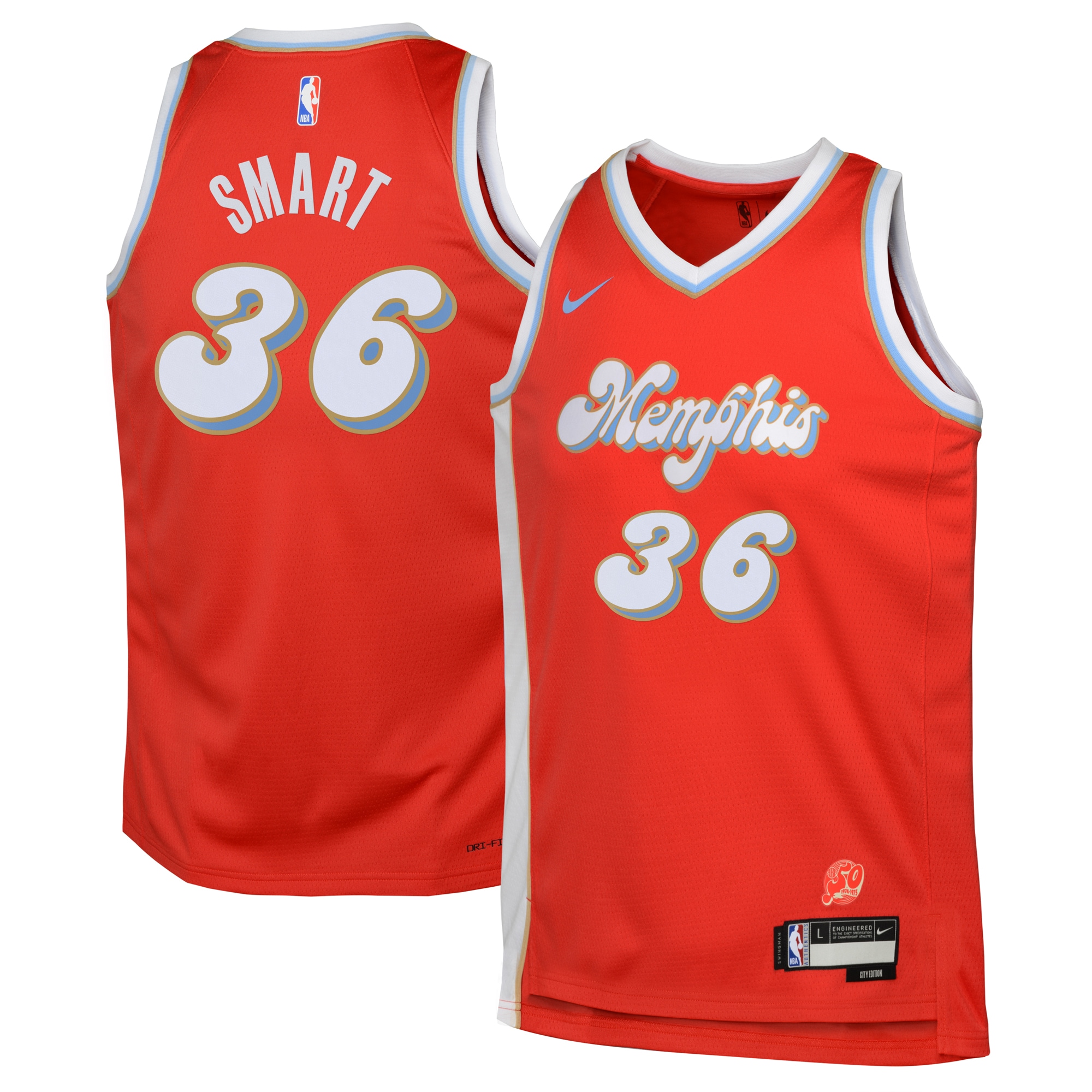 Memphis Grizzlies City Edition Swingman Basketball Jersey 2024 - Red - Marcus Smart - Youth - JS882 