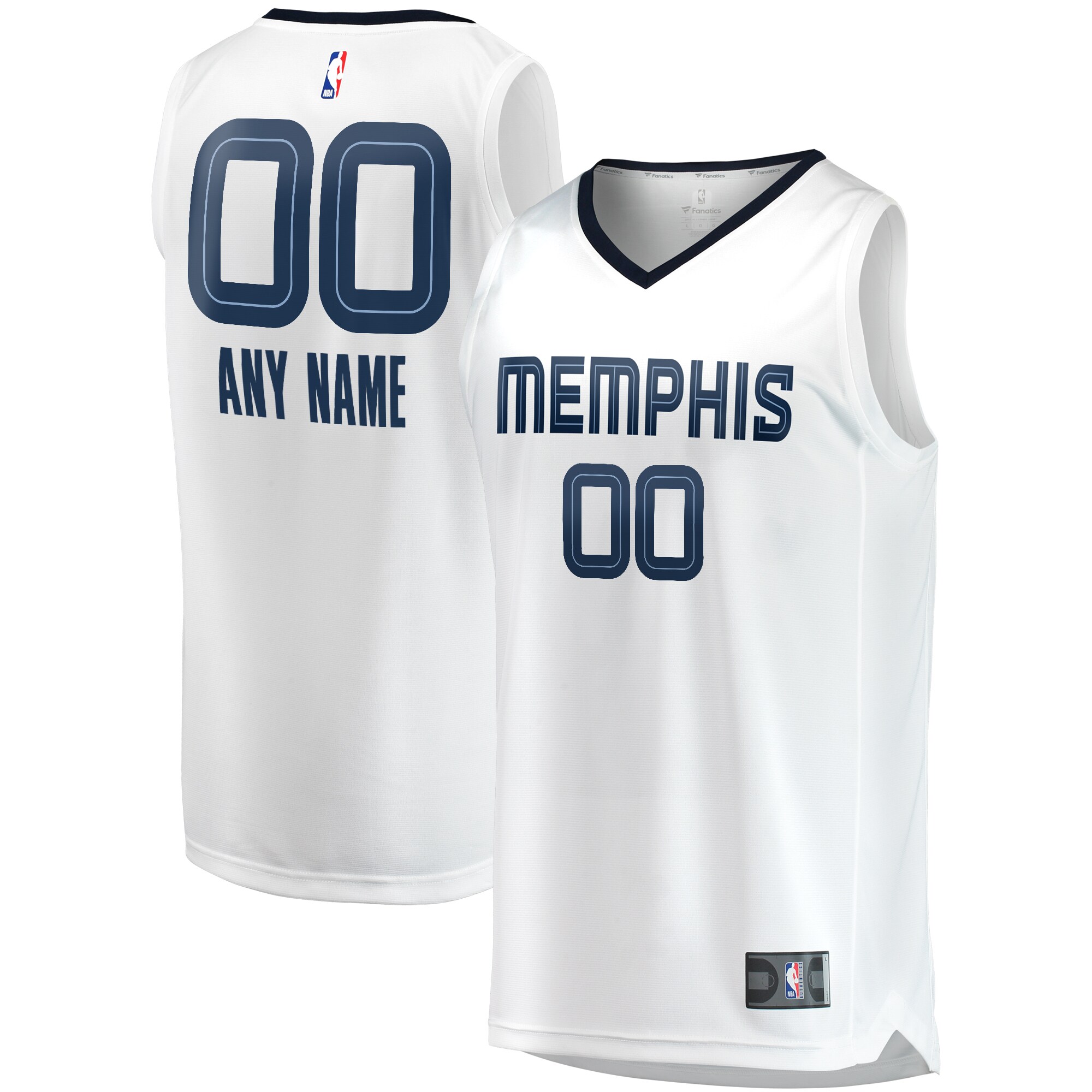 Memphis Grizzlies Fanatics Fast Break Custom Replica Basketball Jersey - Association Edition - White