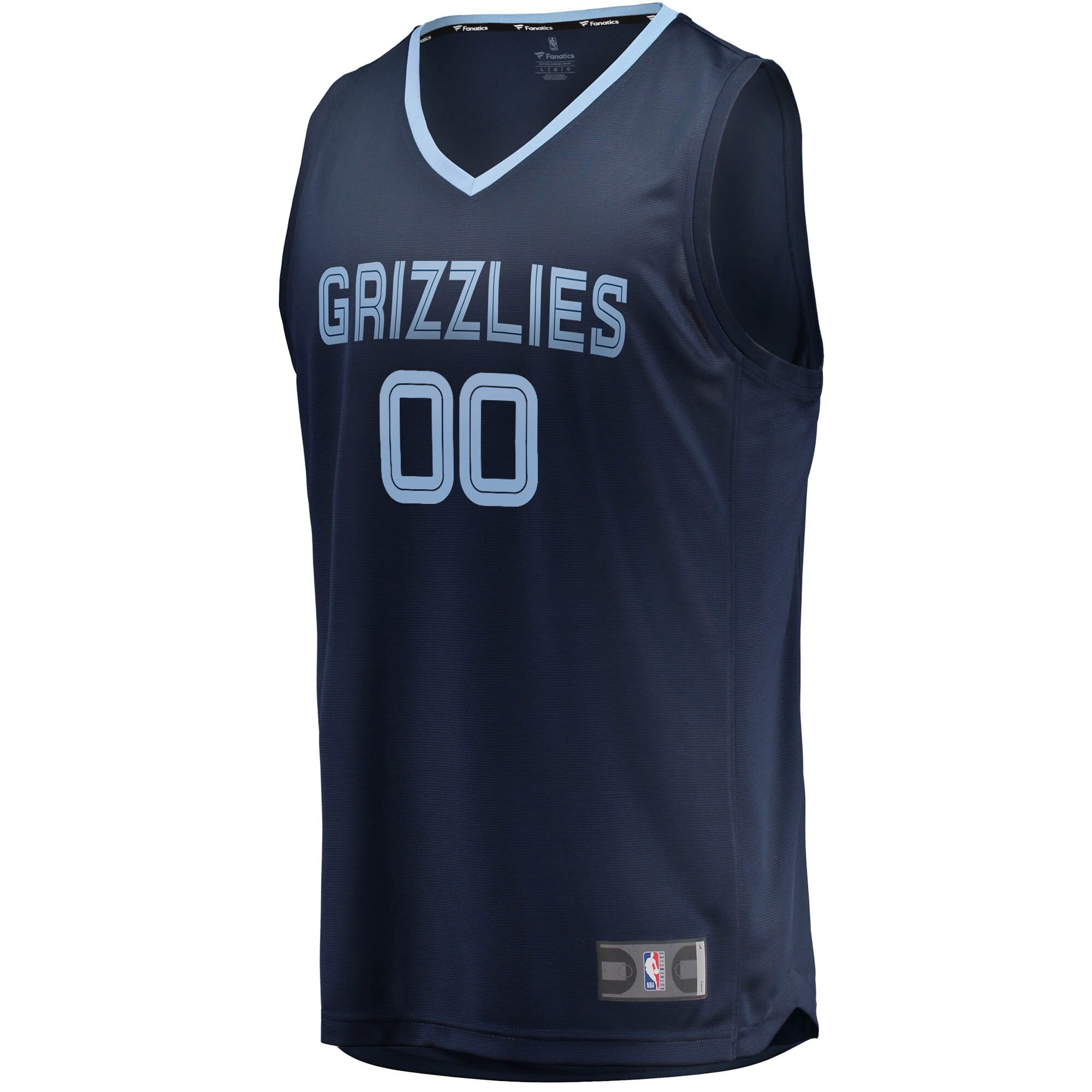 Alternative view of Memphis Grizzlies Fanatics Fast Break Custom Replica Basketball Jersey Navy - Icon Edition