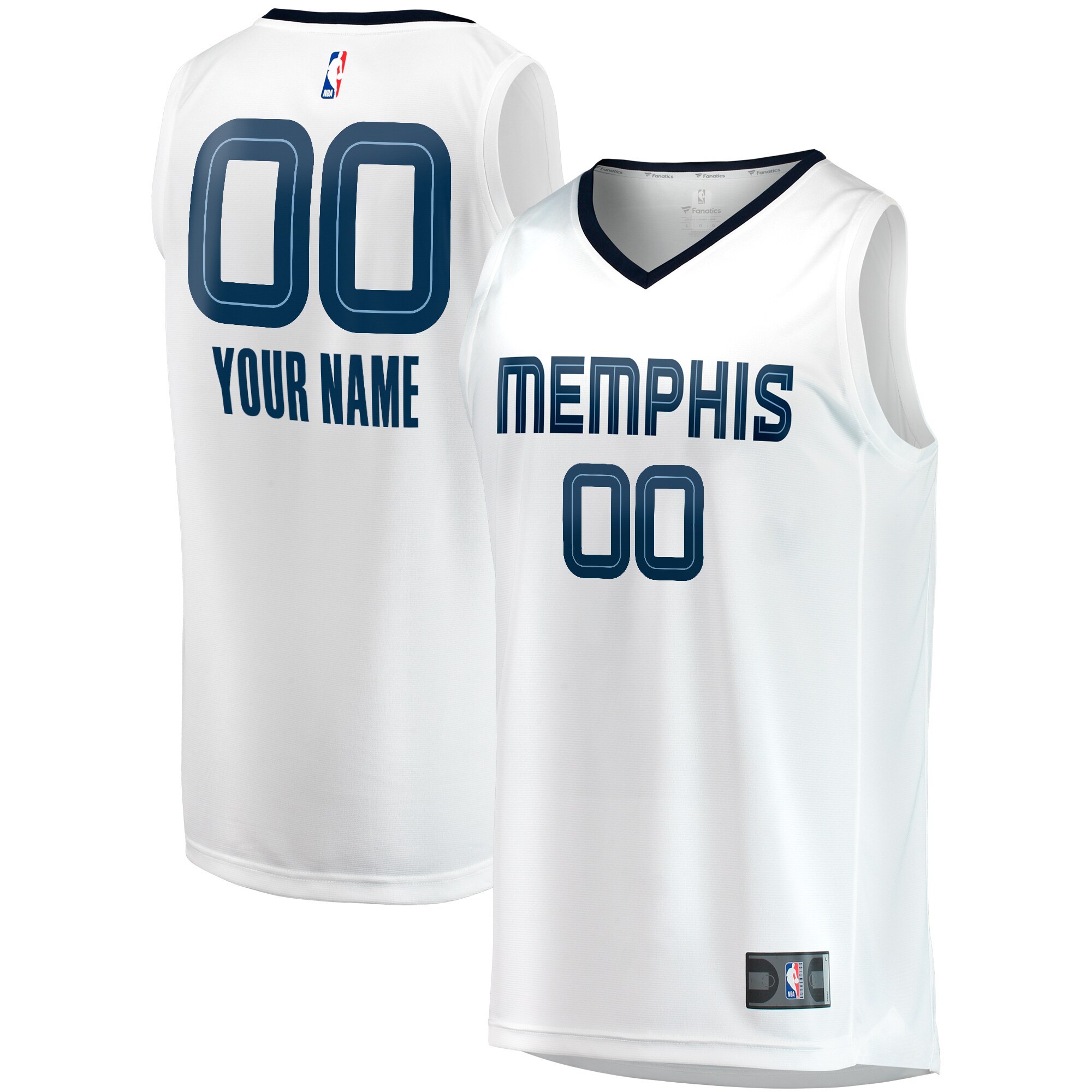 Memphis Grizzlies Fanatics Youth Fast Break Replica Custom Basketball Jersey - Association Edition - White