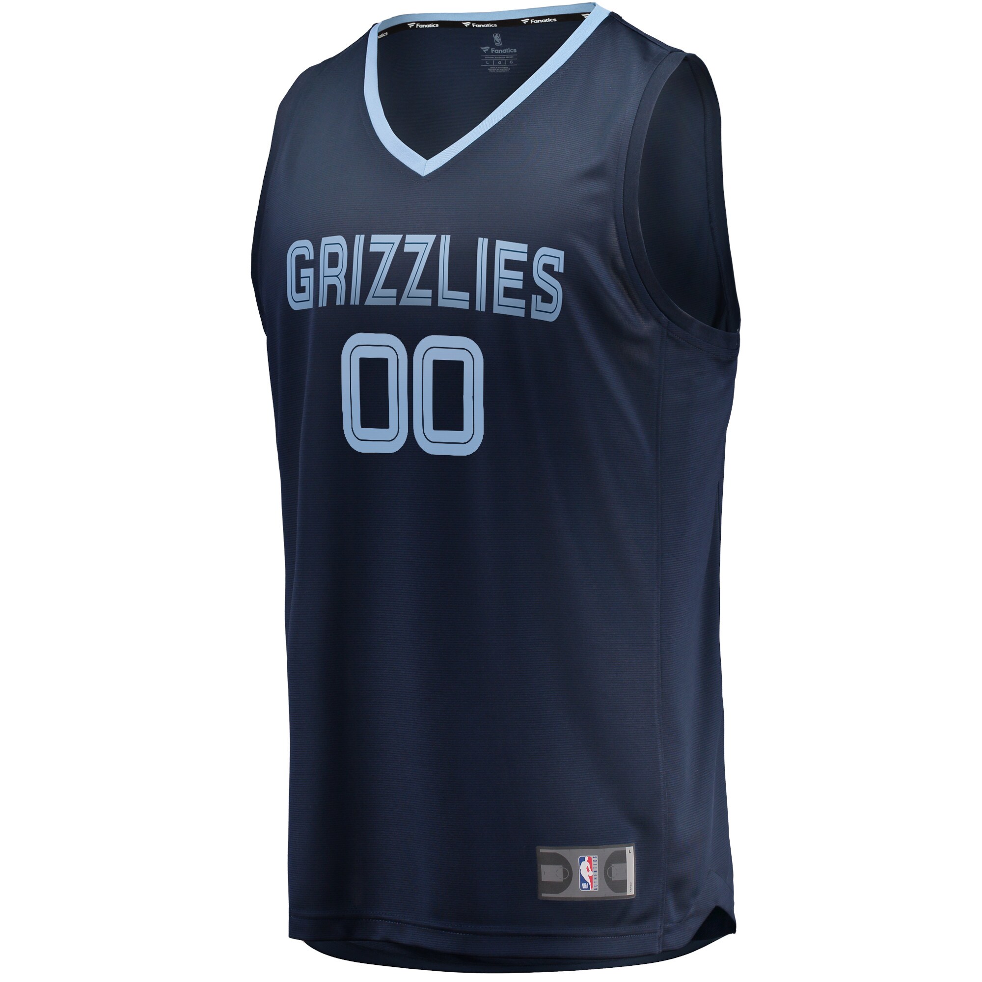 Alternative view of Memphis Grizzlies Fanatics Ziaire Williams Fast Break Replica Basketball Jersey Navy - Icon Edition