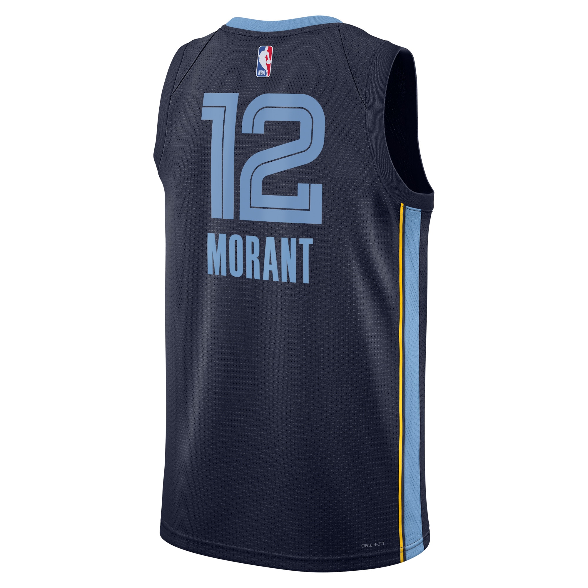 Alternative view of Memphis Grizzlies Icon Edition Swingman Basketball Jersey - Navy - Ja Morant - Unisex - JS339 