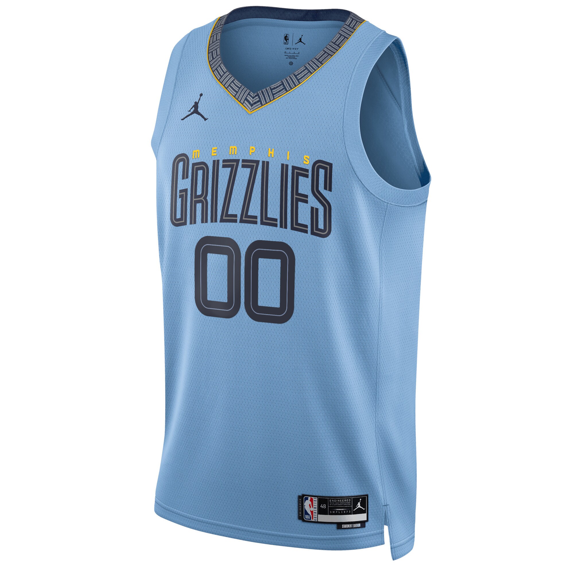 Alternative view of Memphis Grizzlies Jordan Brand Unisex 2022/23 Swingman Custom Basketball Jersey - Statement Edition - Blue