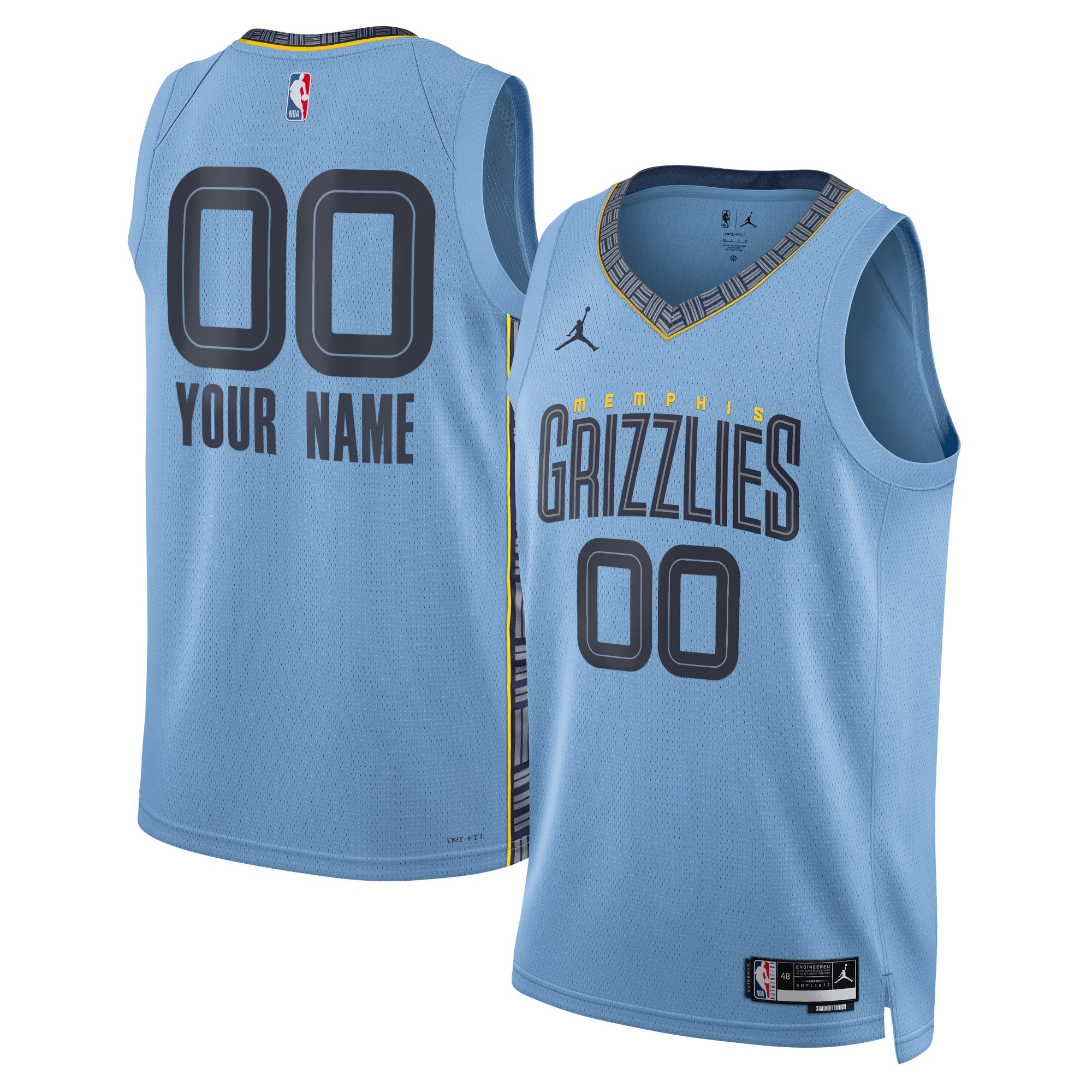 Memphis Grizzlies Jordan Brand Unisex 2022/23 Swingman Custom Basketball Jersey - Statement Edition - Blue