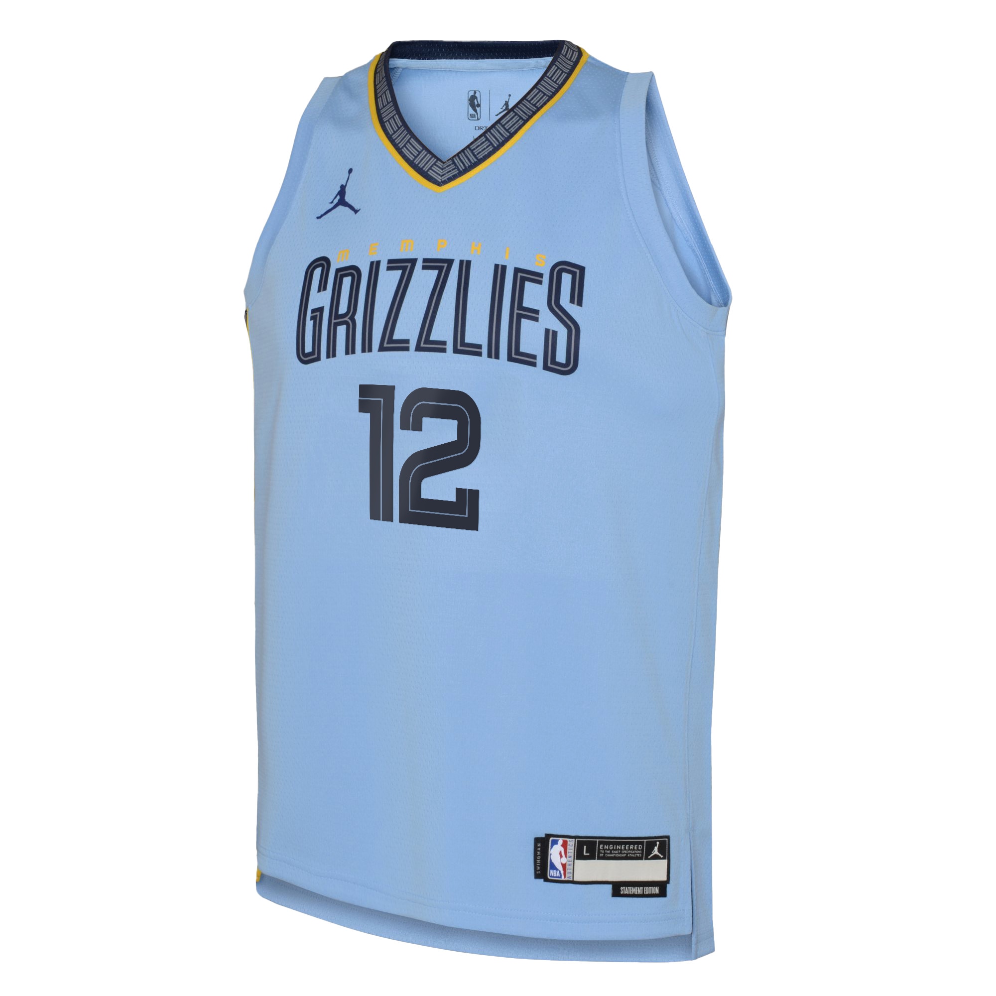 Memphis Grizzlies Jordan Statement Edition Swingman Basketball Jersey 22 - Light Blue - Ja Morant - Youth - JS410 