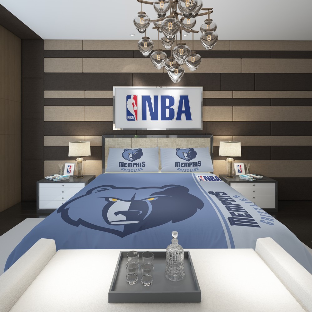 Alternative view of Memphis Grizzlies NBA Basketball Comforter - Custom Bedding Set