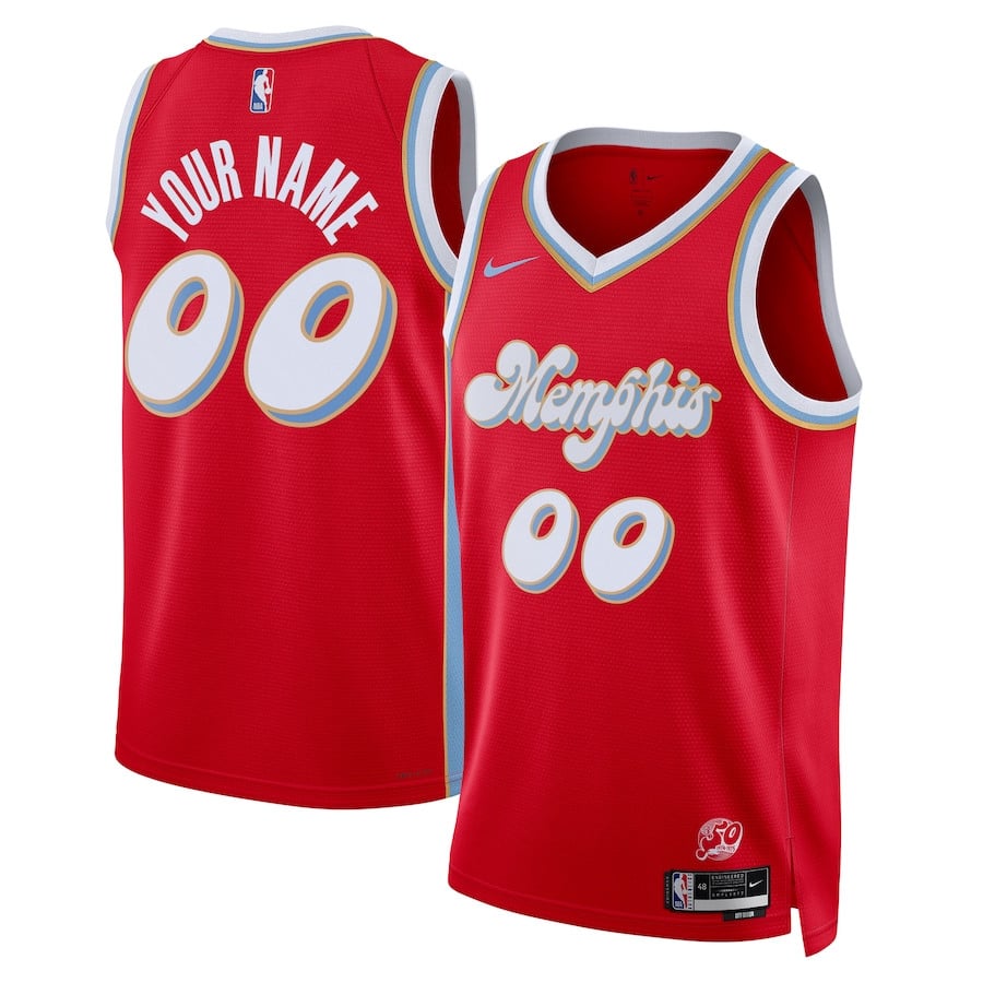 Memphis Grizzlies Unisex 2024/25 Custom Swingman Basketball Jersey - City Edition - Red - JS602 