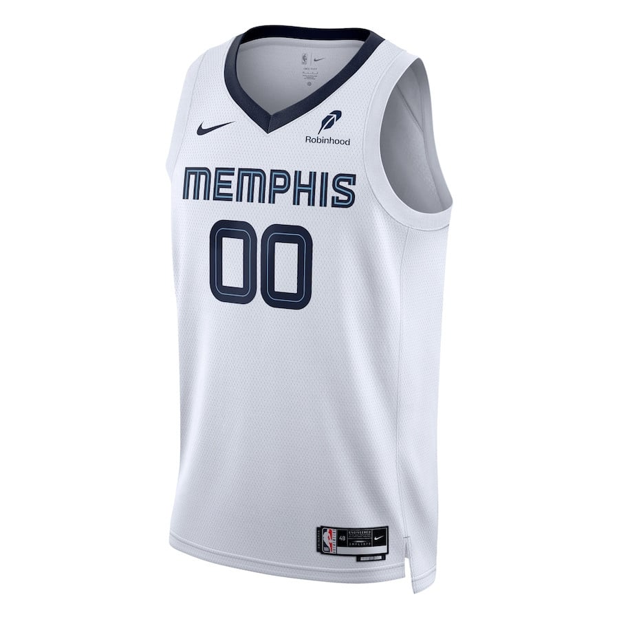 Alternative view of Memphis Grizzlies Unisex Custom Swingman Badge Basketball Jersey - Association Edition - White - JS936 