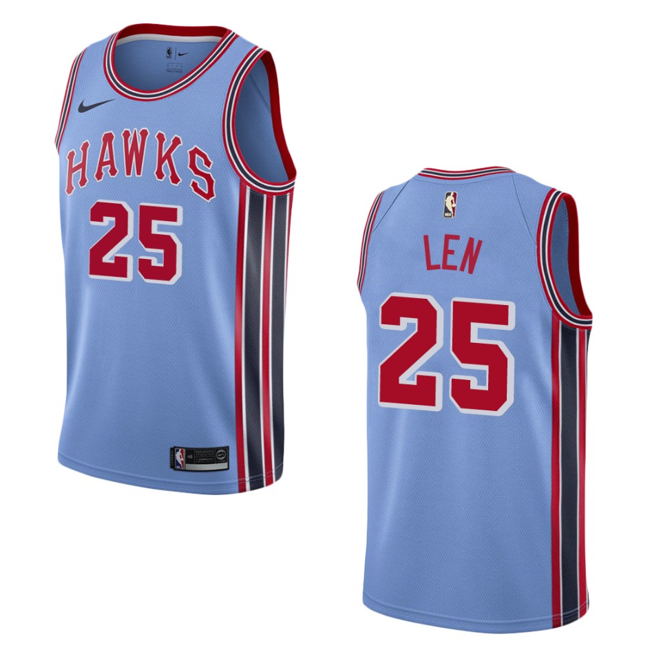 Men Atlanta Hawks #25 Alex Len Hardwood Classic Swingman Basketball Jersey - Light Blue