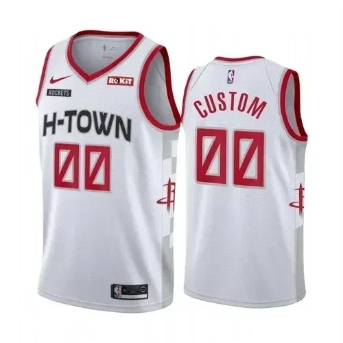 Men Custom Any Size Houston Rockets City Edition Basketball Jersey White Basketball Jersey - JS655 