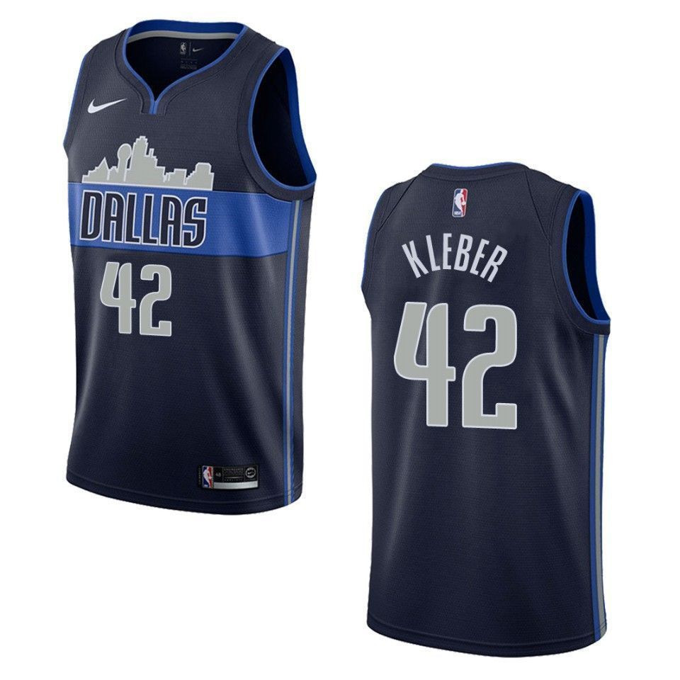 Men Dallas Mavericks 42 Maxi Kleber Statement Swingman Basketball Jersey - Navy - JS769 