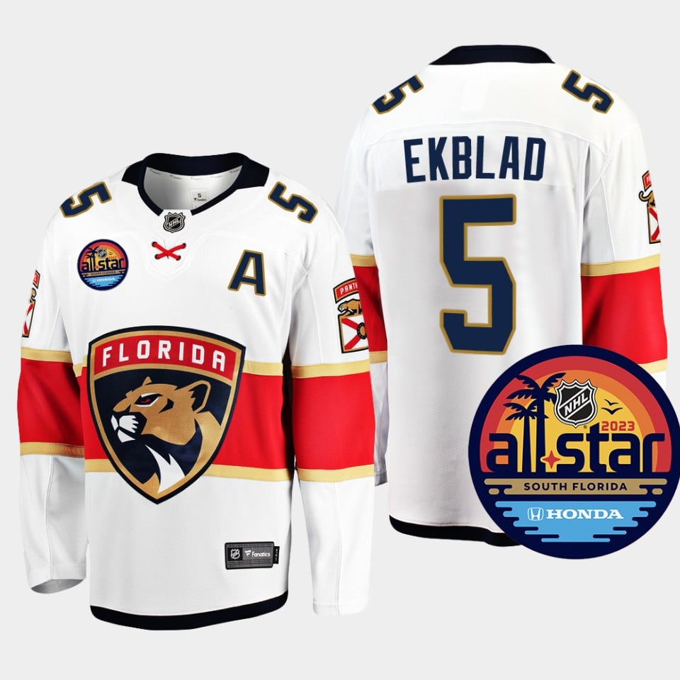 Men Florida Panthers Aaron Ekblad 5 2023 All-Star Away White Hockey Jersey - JS847 