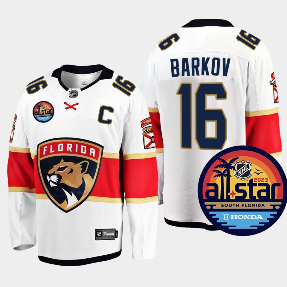 Men Florida Panthers Aleksander Barkov 16 2023 All-Star Away White Hockey Jersey - JS631 