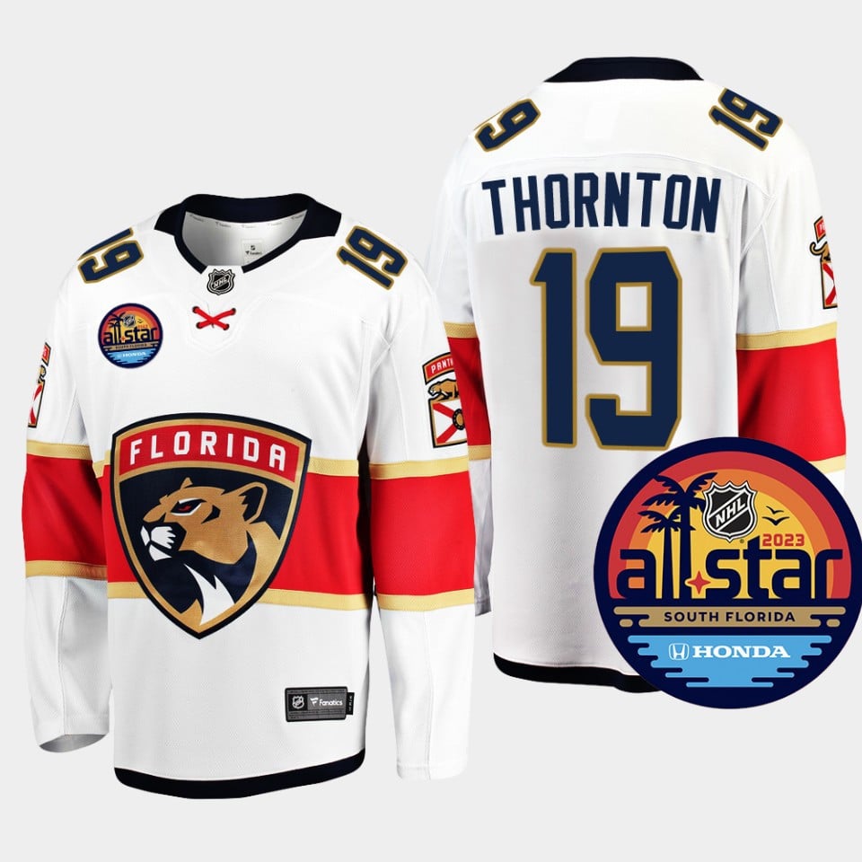 Men Florida Panthers Joe Thornton 19 2023 All-Star Away White Hockey Jersey - JS168 