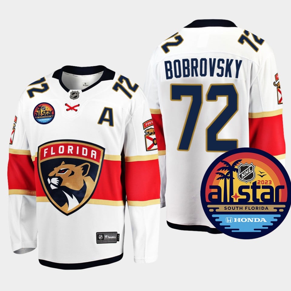 Men Florida Panthers Sergei Bobrovsky 72 2023 All-Star Away White Hockey Jersey - JS549 