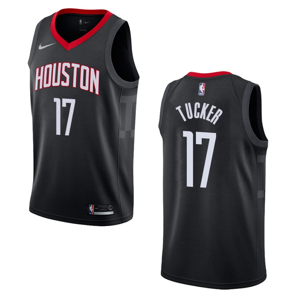 Men Houston Rockets #17 P.j. Tucker Statement Swingman Basketball Jersey - Black