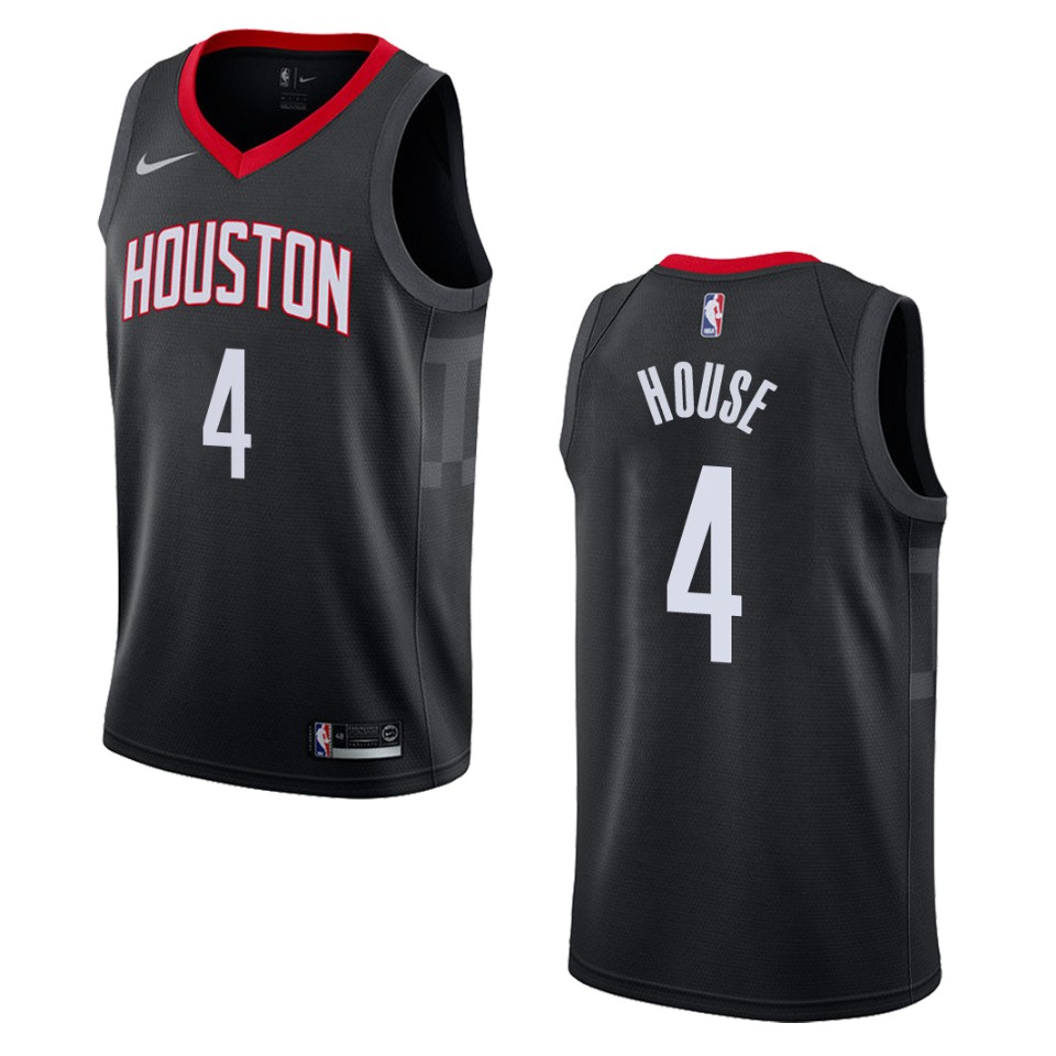 Men Houston Rockets #4 Danuel House Statement Swingman Basketball Jersey - Black