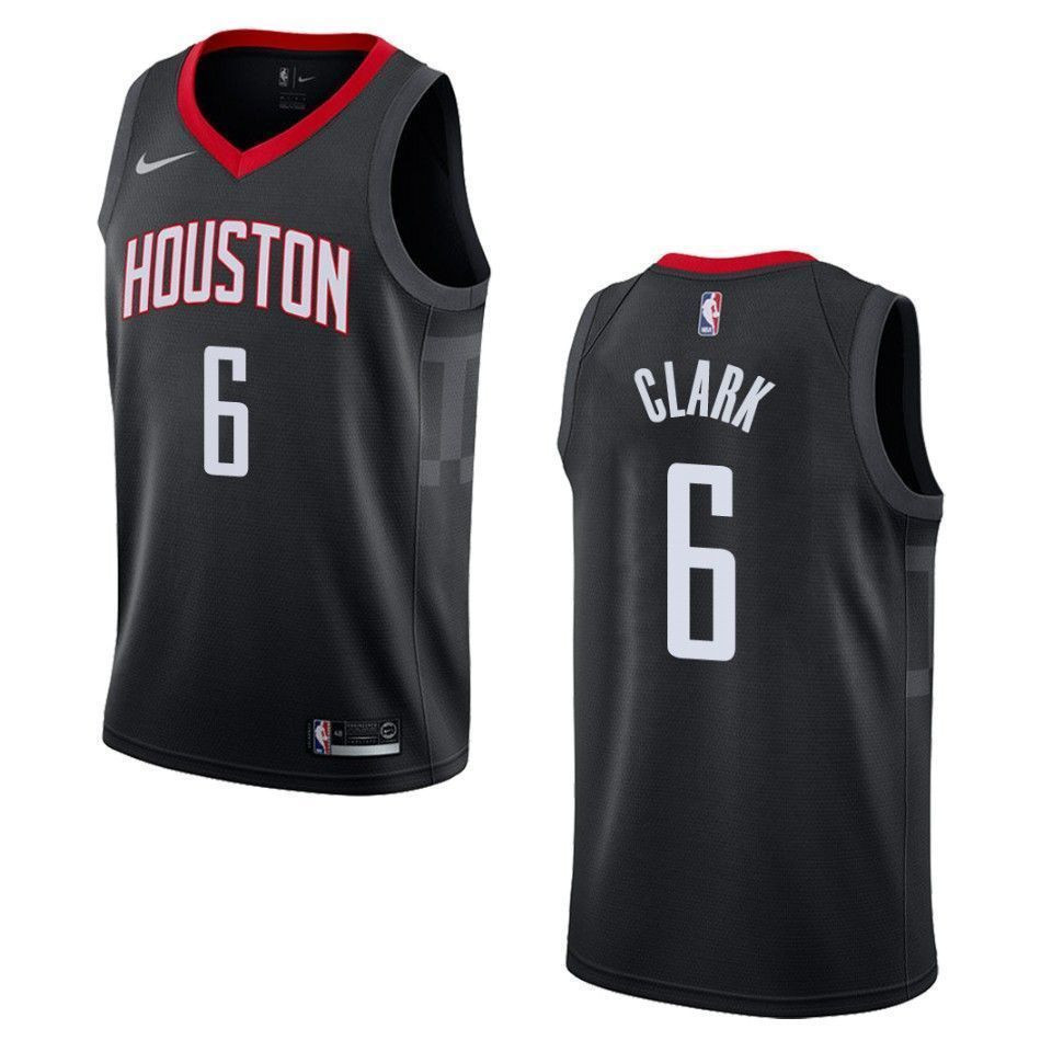 Men Houston Rockets 6 Gary Clark Statement Swingman Basketball Jersey - Black - JS739 