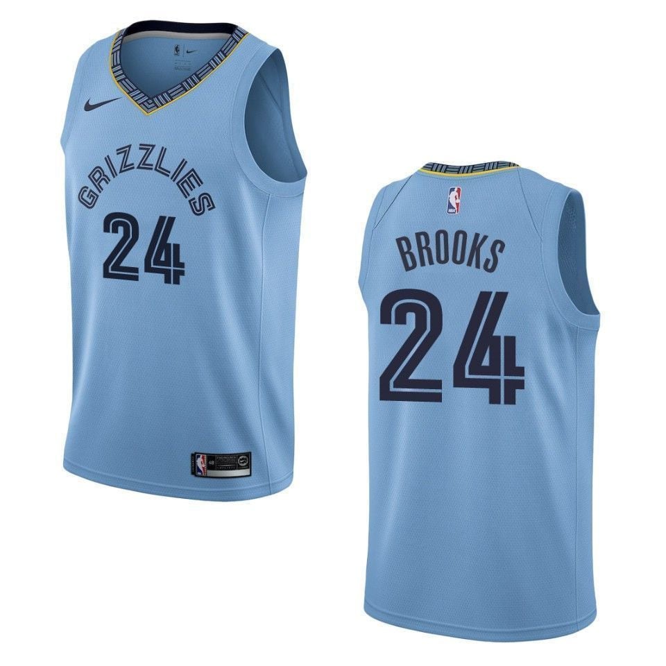 Men Memphis Grizzlies 24 Dillon Brooks Statement Swingman Basketball Jersey - Blue - JS669 