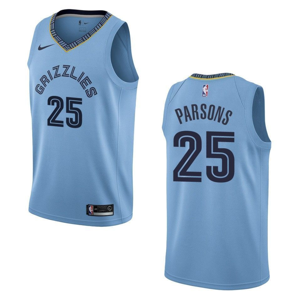 Men Memphis Grizzlies 25 Chandler Parsons Statement Swingman Basketball Jersey - Blue - JS674 