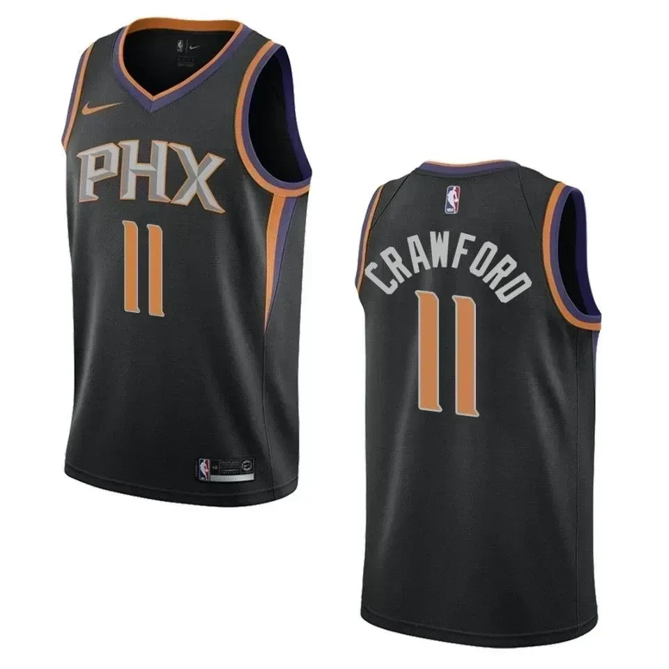 Men Phoenix Suns 11 Jamal Crawford Statement Swingman Basketball Jersey - Black - JS482 