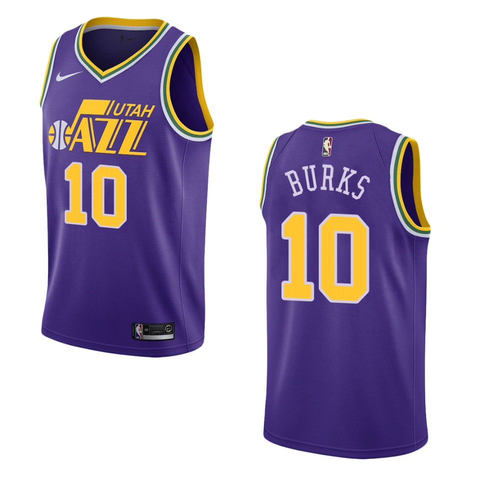 Men Utah Jazz #10 Alec Burks Hardwood Classics Swingman Basketball Jersey - Purple