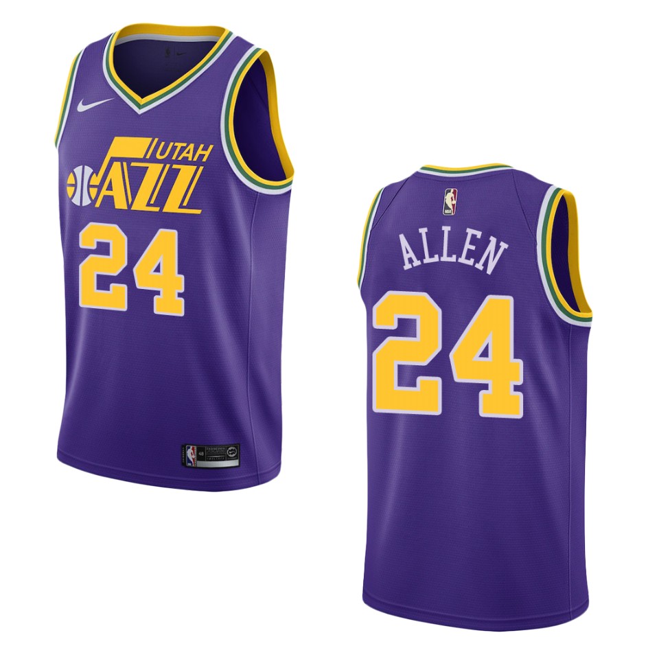 Men Utah Jazz #24 Grayson Allen Hardwood Classics Swingman Basketball Jersey - Purple