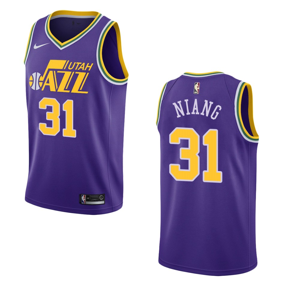 Men Utah Jazz #31 Georges Niang Hardwood Classics Swingman Basketball Jersey - Purple